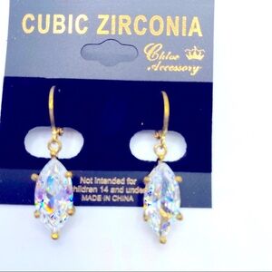Earrings Marquis drop CZ pierced! BRILLIANT